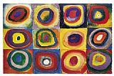 Wassily Kandinsky Canvas Paintings - Farbstudie Quadrate